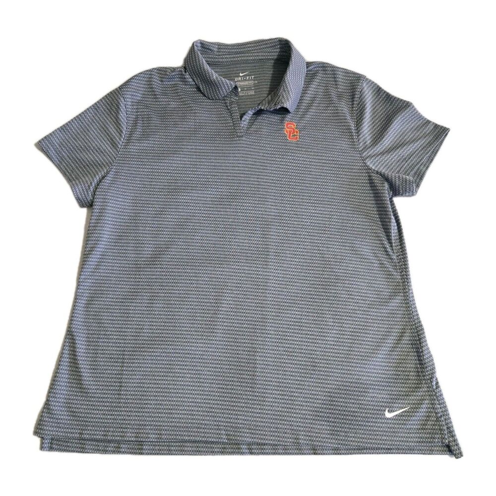 NIKE USC Trojans Dri-Fit Athletic Golf Polo Women's Gray Size XL - CI9811-010